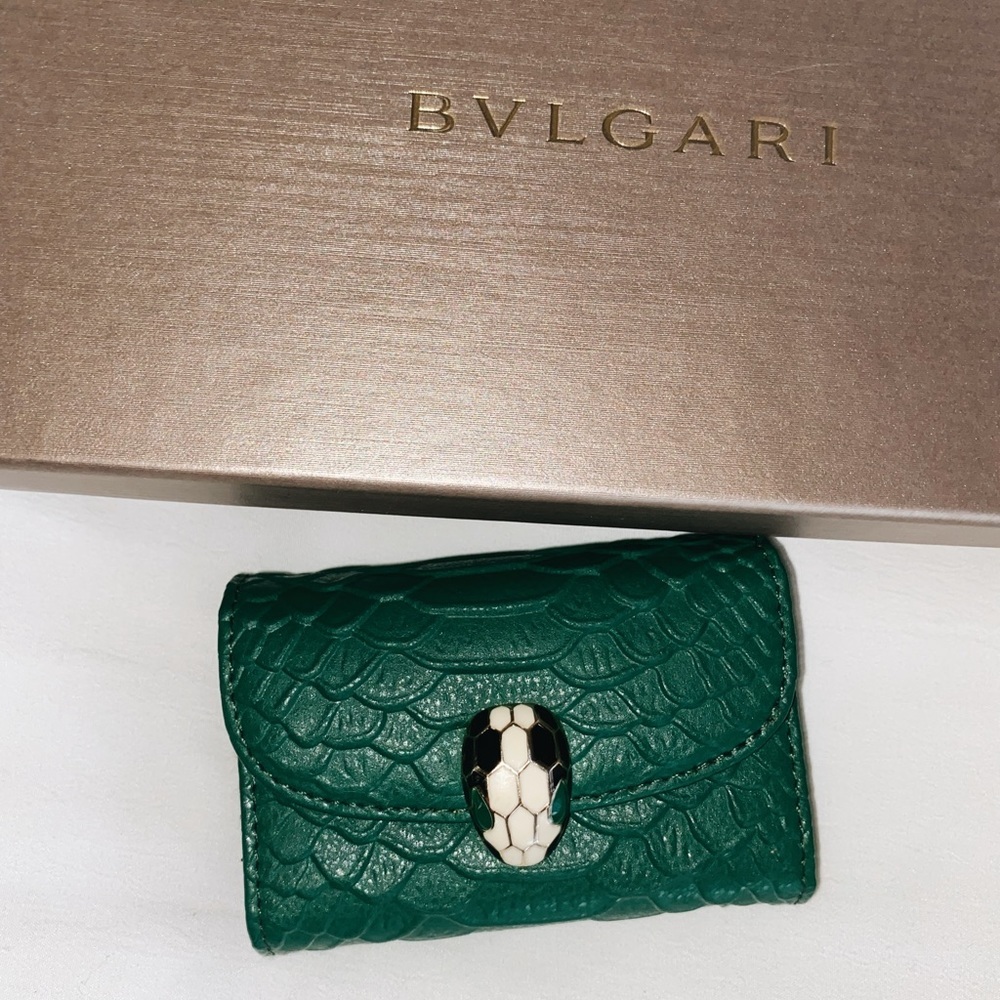 BULGARI Serpenti Forever card wallet Emerald Green